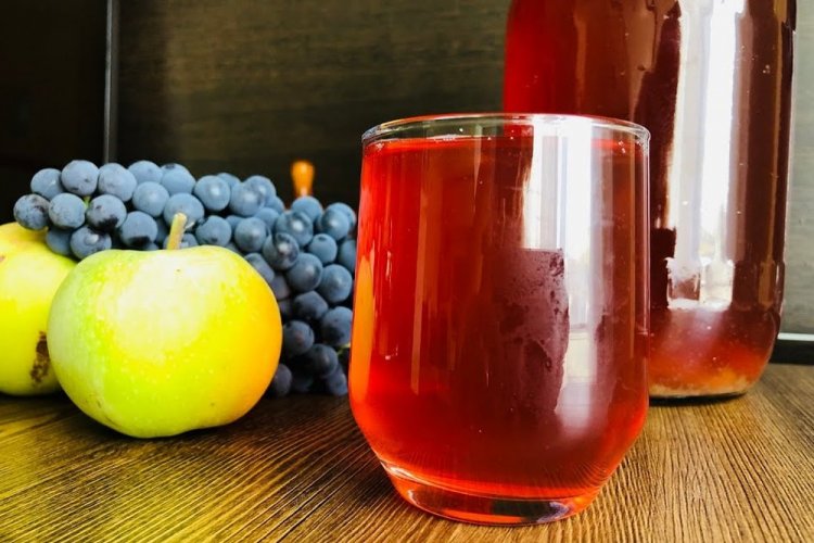 Виноградно-яблочный сок на зиму