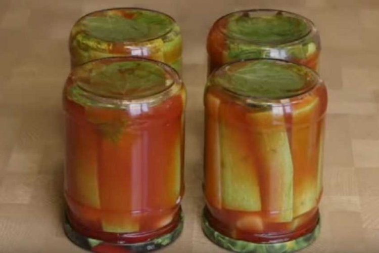 Кабачки в томатном соусе на зиму без стерилизации