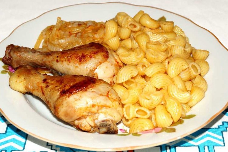 Вкусный рецепт из макарон с куриным мясом
