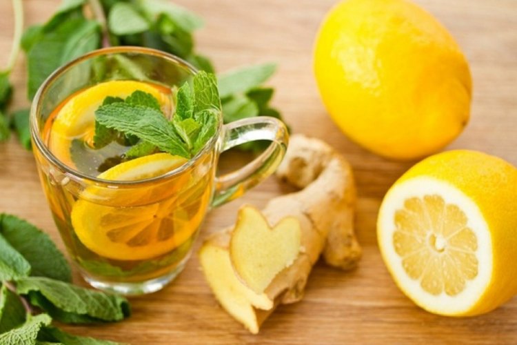 Имбирный чай с лимоном и мятой