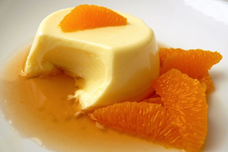 Апельсиновый пудинг на желтках с желатином