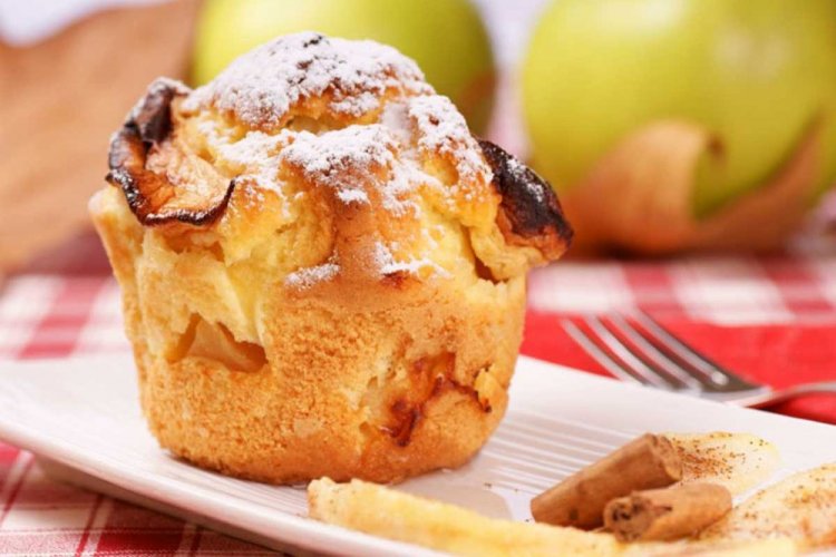 Творожные кексы с яблоками