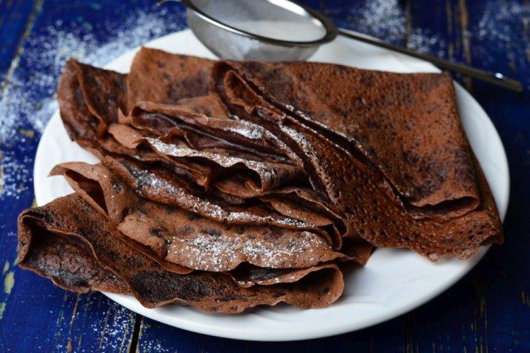 Блины на ряженке с какао
