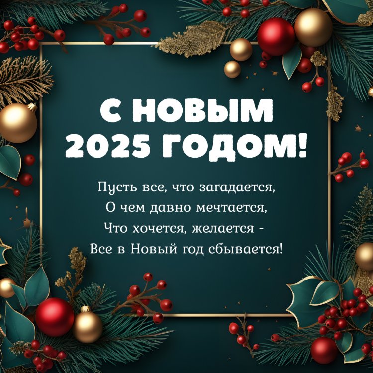 Красивые картинки «С Новым годом 2025!» с пожеланиями