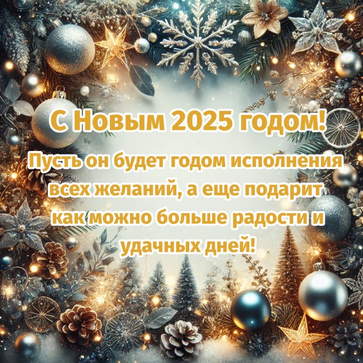 Красивые картинки «С Новым годом 2025!» с пожеланиями