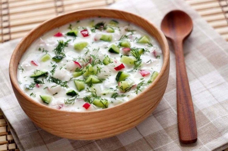 ПП-окрошка с курицей на кефире ПП-окрошка с курицей на кефире