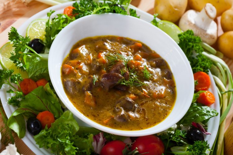 Свиное сердце с фасолью и грибами Свиное сердце с фасолью и грибами