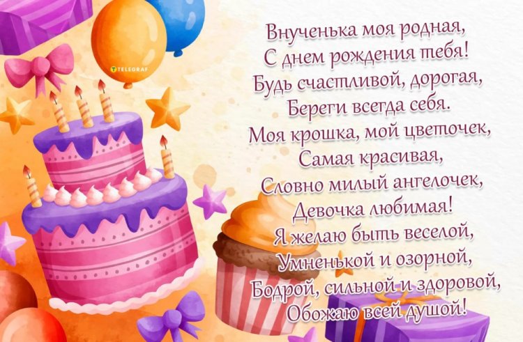 Открытки на День рождения внучке с пожеланиями Открытки на День рождения внучке с пожеланиями