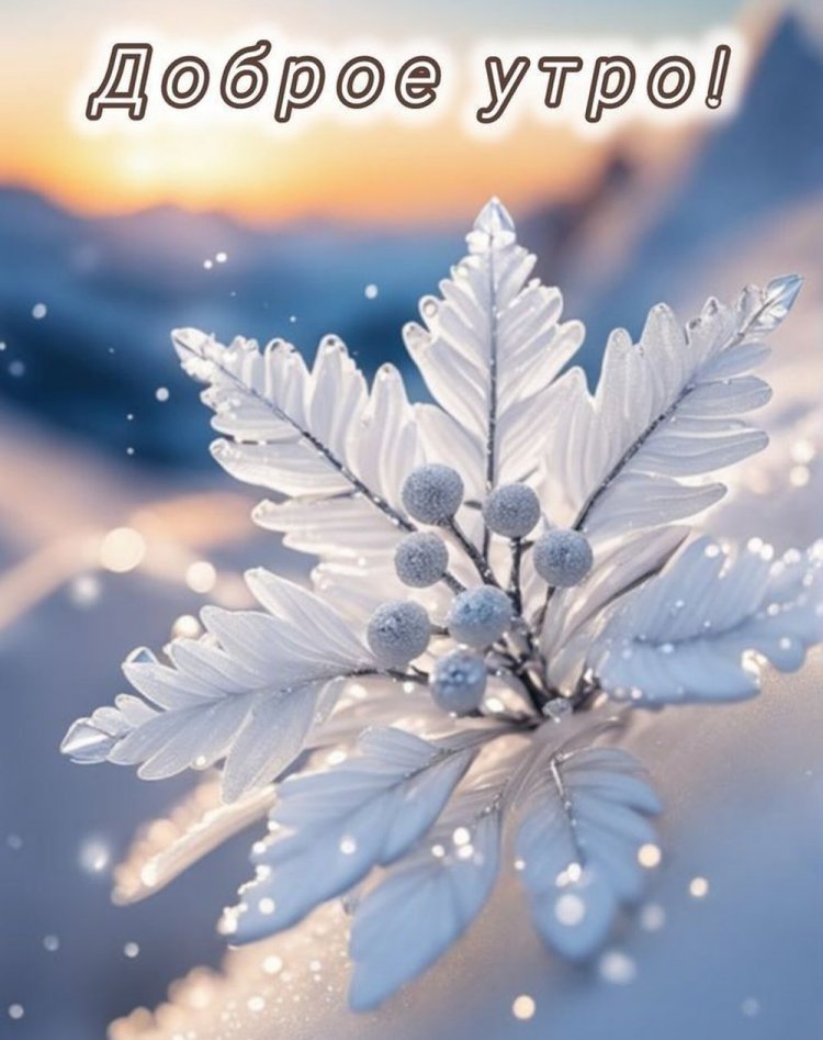 Зимние открытки «С добрым утром!» женщине