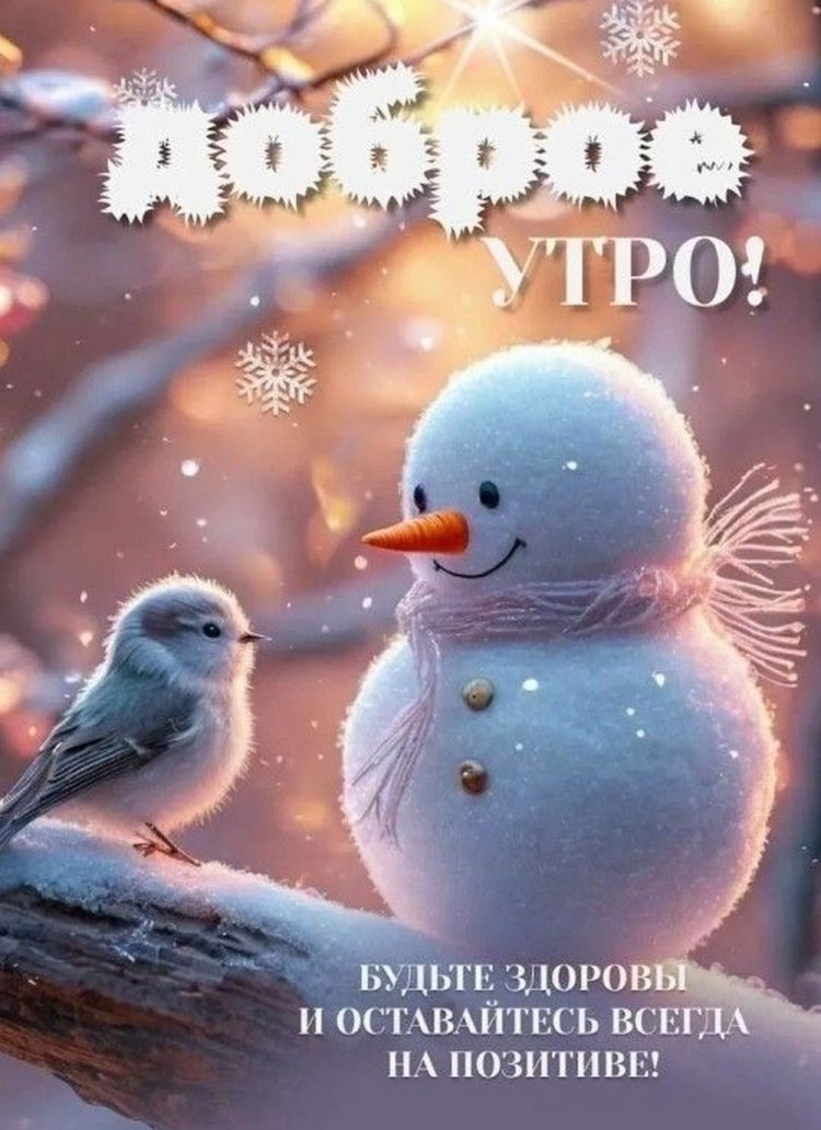 Прикольные зимние открытки и картинки «С добрым утром!»