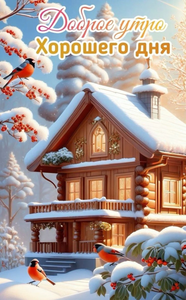 Зимние открытки «С добрым утром и хорошего дня!»