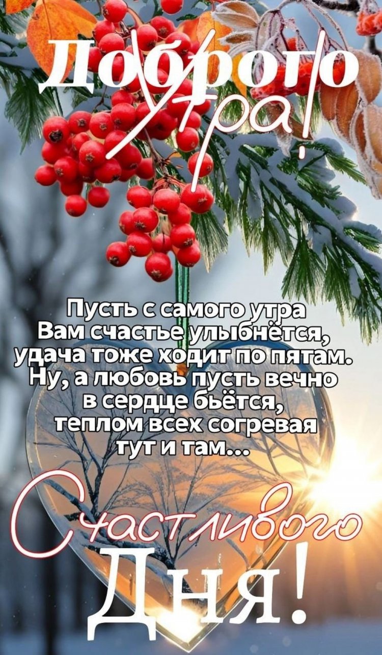 Зимние открытки «С добрым утром и хорошего дня!»