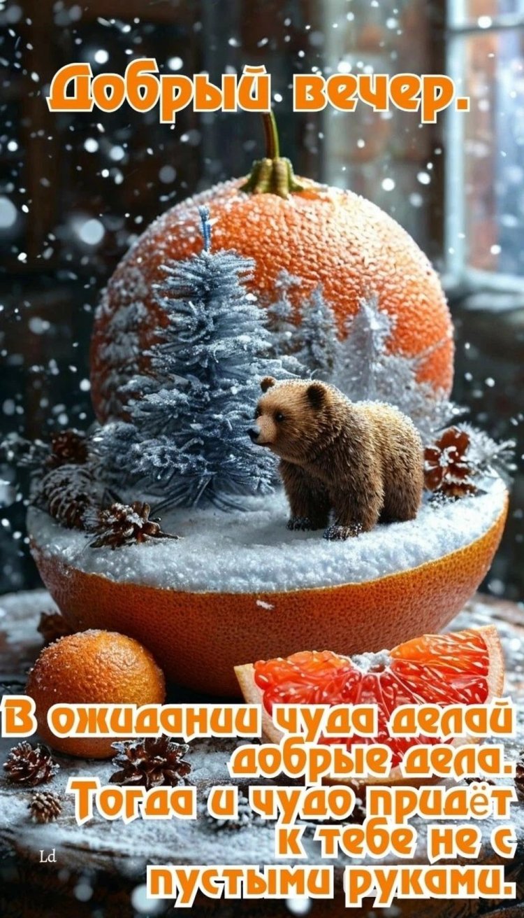 Оригинальные и красивые зимние открытки «Добрый вечер!»