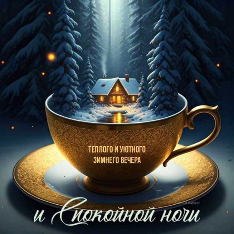 Зимние открытки « Добрый вечер и спокойной ночи!»