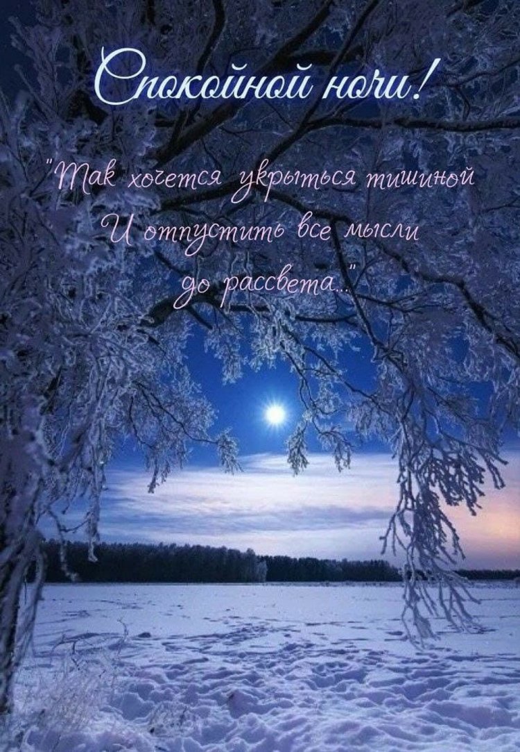 Оригинальные и красивые зимние открытки «Спокойной ночи!»
