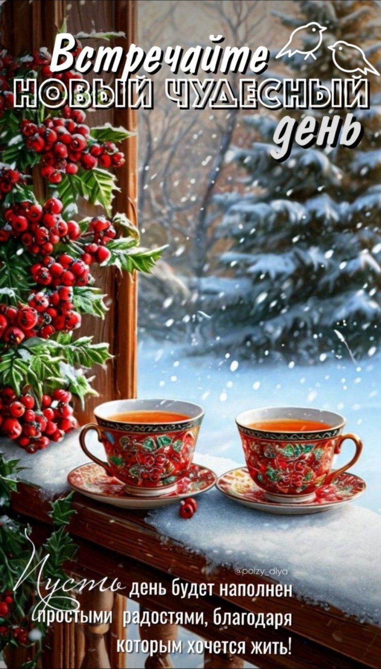 Оригинальные и красивые зимние открытки «Хорошего дня!»