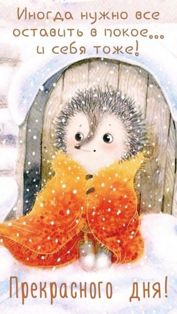Прикольные зимние открытки и картинки «Хорошего дня!»