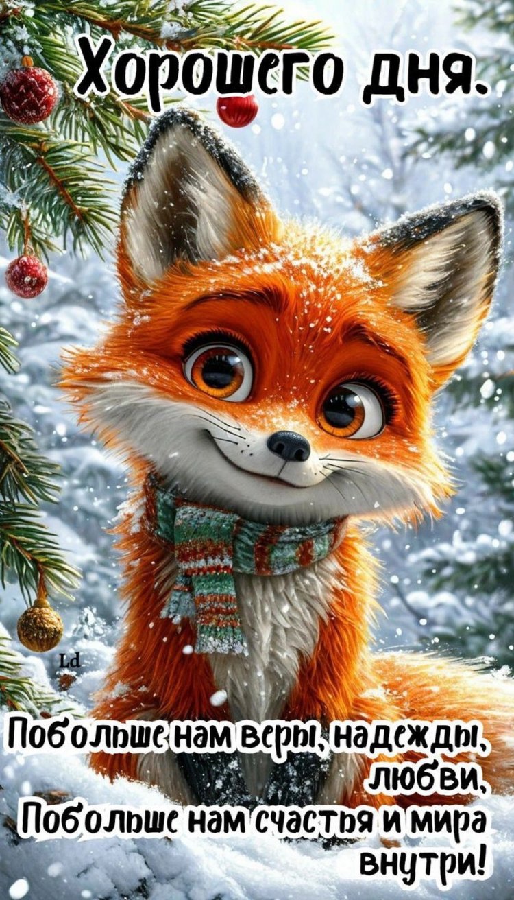 Зимние открытки «Хорошего дня!» женщине
