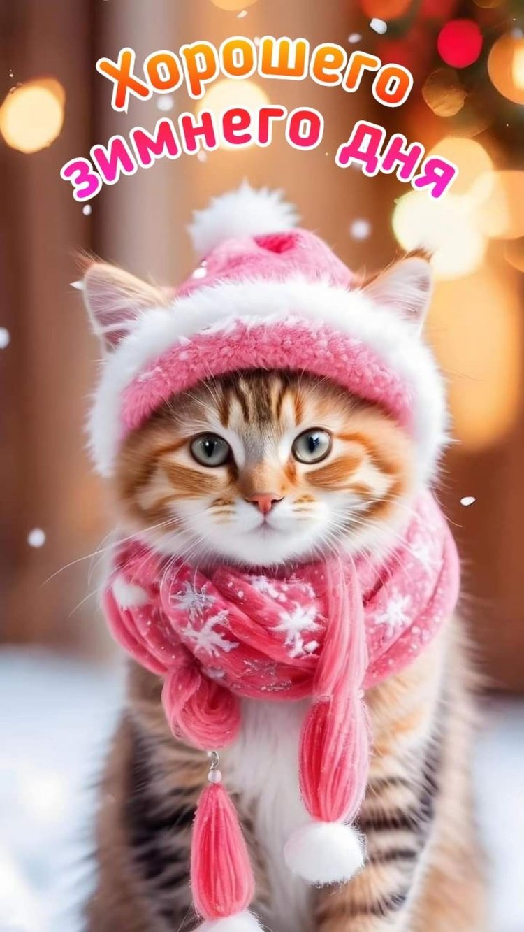 Зимние открытки «Хорошего дня!» женщине