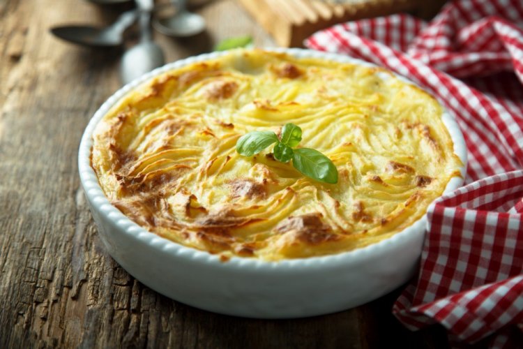 Картофельная запеканка с курицей в аэрогриле