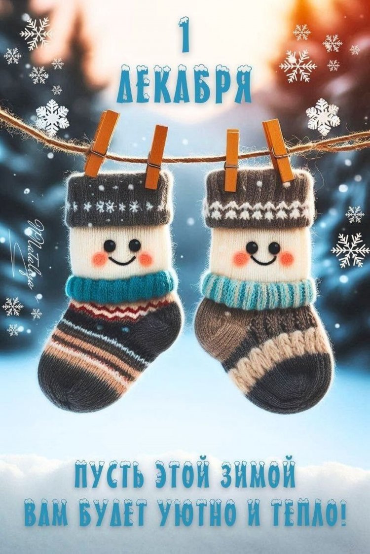 Прикольные открытки и картинки «С первым днем зимы!»