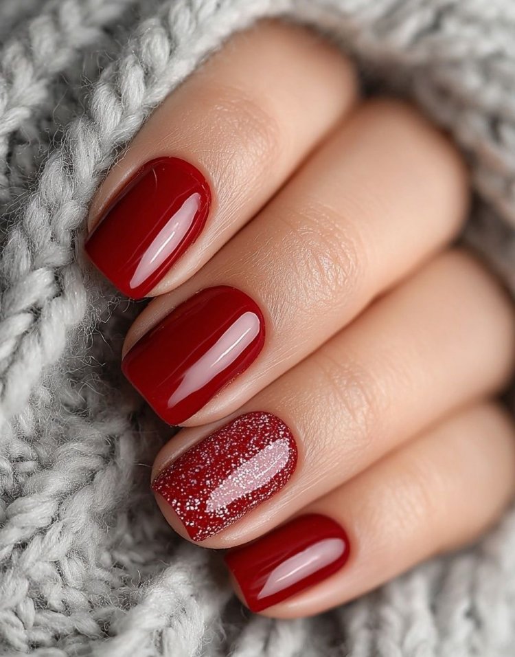 Насыщенный красный маникюр