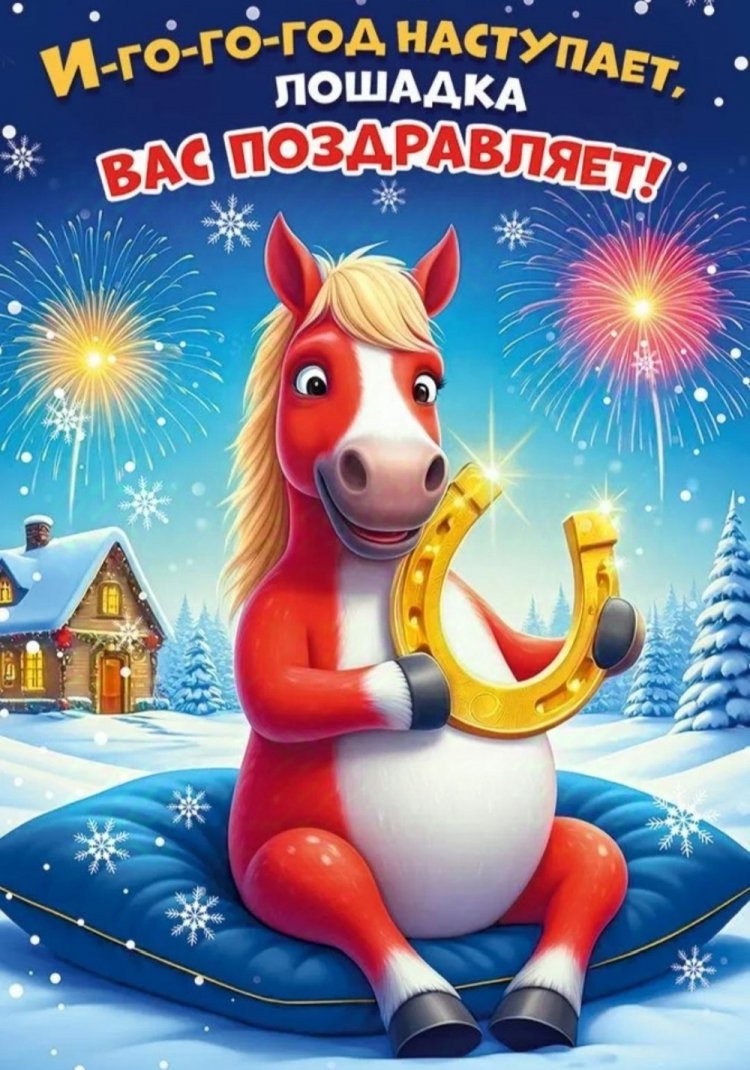 Прикольные открытки с Новым годом 2026
