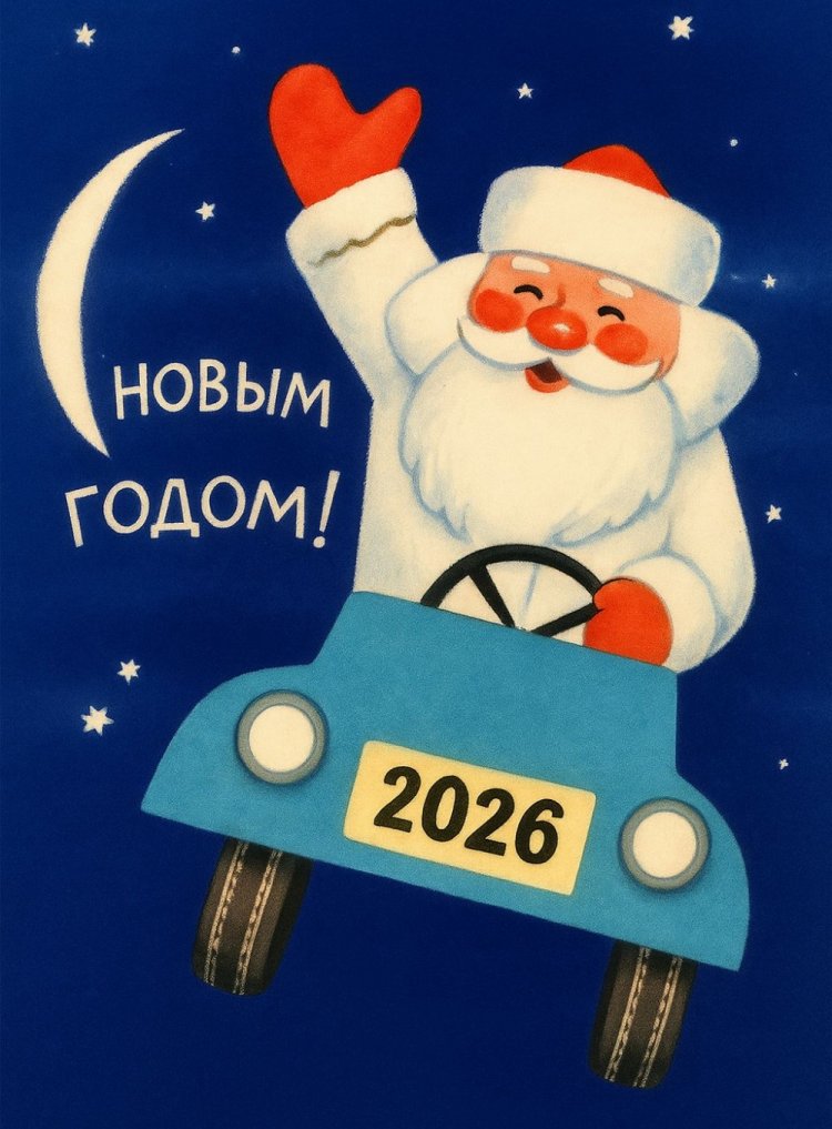 Прикольные открытки с Новым годом 2026