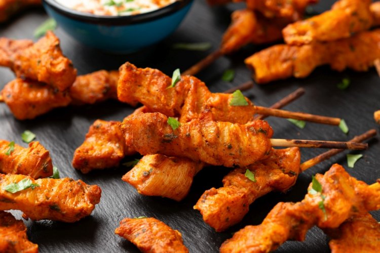 Куриный шашлык в майонезе и томате в аэрогриле