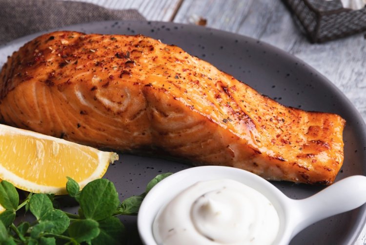 Стейк из семги с медом в аэрогриле