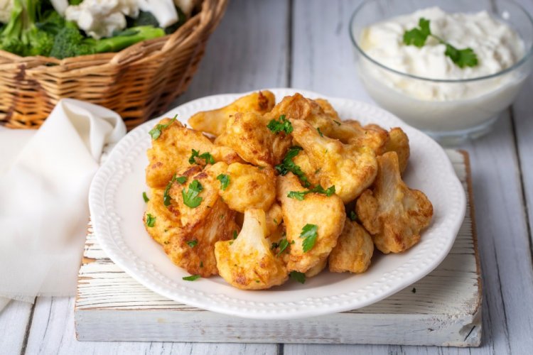 Цветная капуста в постном кляре в аэрогриле