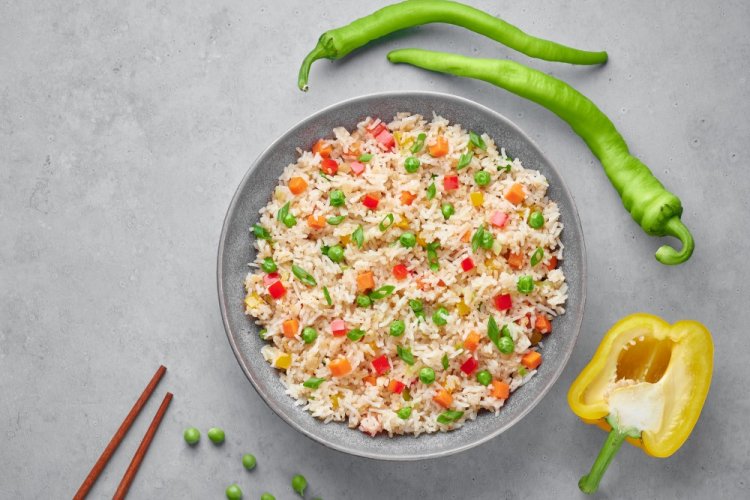 Рис с овощами в аэрогриле