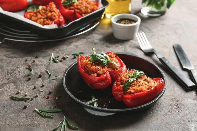 Фаршированный болгарский перец в аэрогриле