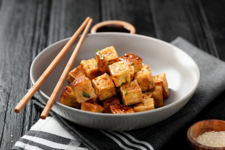 Тофу в маринаде в аэрогриле