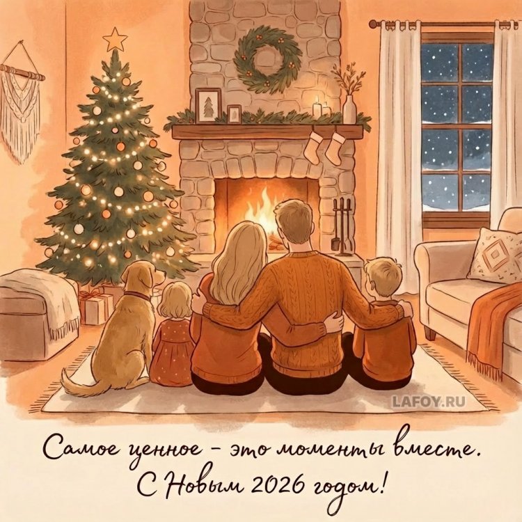 Трогательные открытки на Новый год 202610