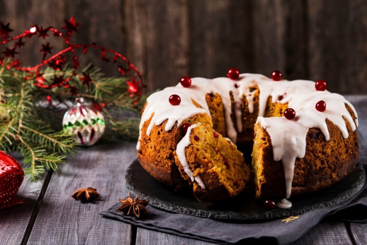 Рождественский кекс с марципаном