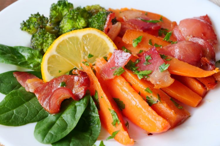 Батат с беконом в аэрогриле