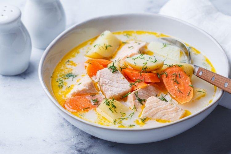 Финская уха из кеты со сливками