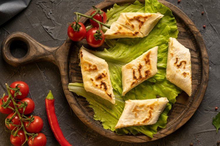 Лаваш с плавленым сыром и болгарским перцем в аэрогриле