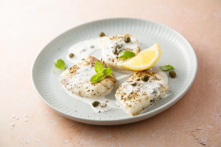 Кефаль в сметанном соусе в аэрогриле