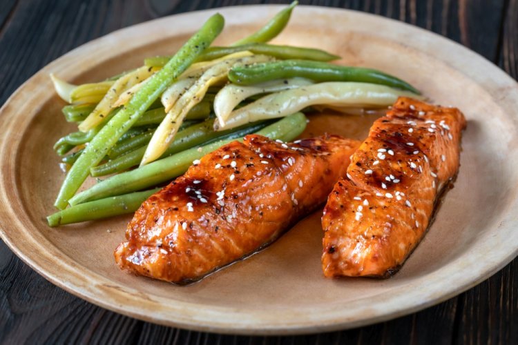 Кета с соевым соусом и медом в аэрогриле