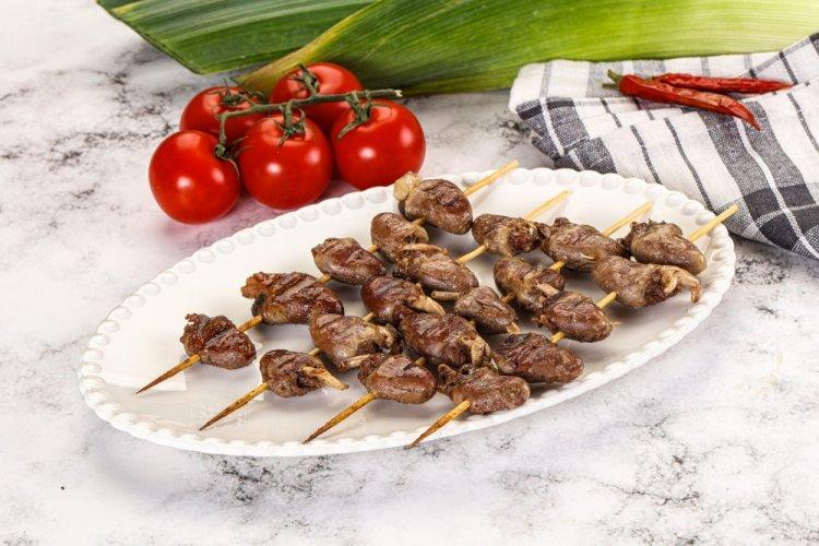 Куриные сердечки в горчичном маринаде в аэрогриле