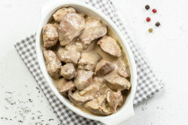 Куриная печень со сливками в аэрогриле