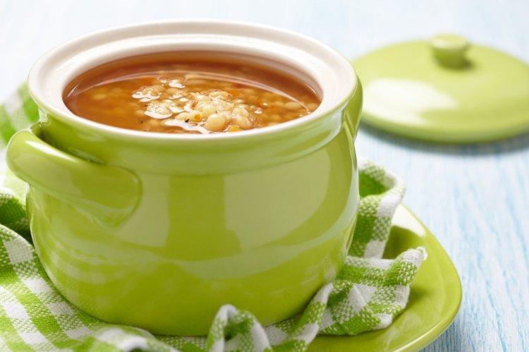 Суп с птитимом, болгарским перцем и сельдерем