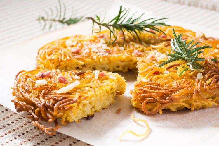 Лапшевник на сковороде