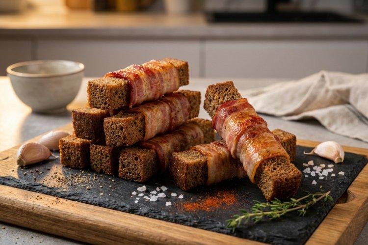 Гренки с беконом в аэрогриле