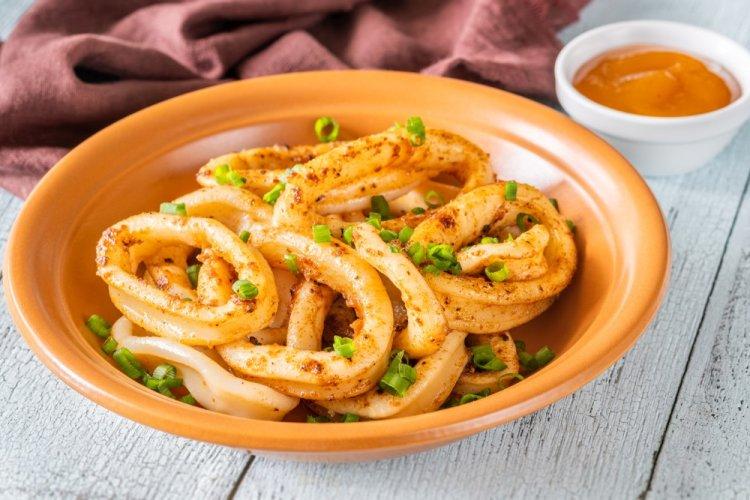 Кальмары с соево-медовым маринадом в аэрогриле