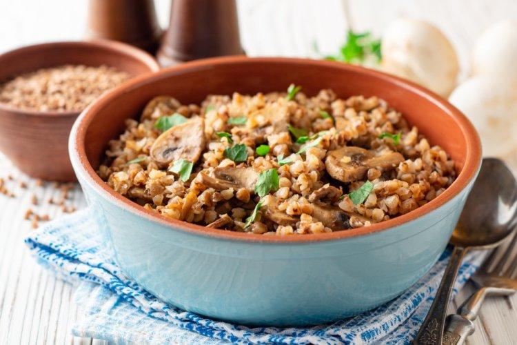 Гречка с грибами в аэрогриле