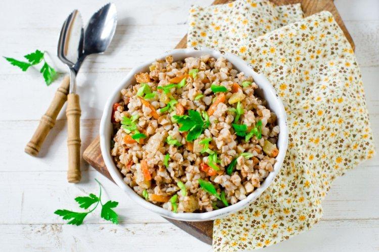 Гречка с овощами в аэрогриле