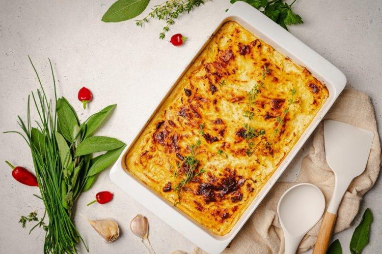 Постная картофельная запеканка с грибами в аэрогриле